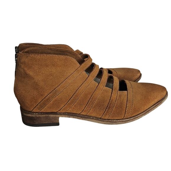 Free People Emma Strap Cutout Swept Away Booties Women's Size 39 Western Boho - Picture 1 of 12